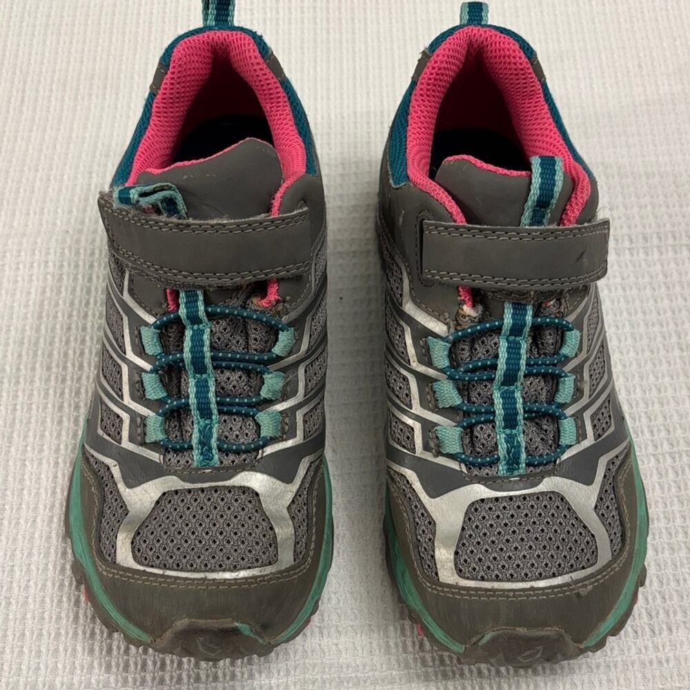 Merrell Moab Low Hiking Outdoor Athletic Gray and Pink Shoes Girls' Size 1.5M